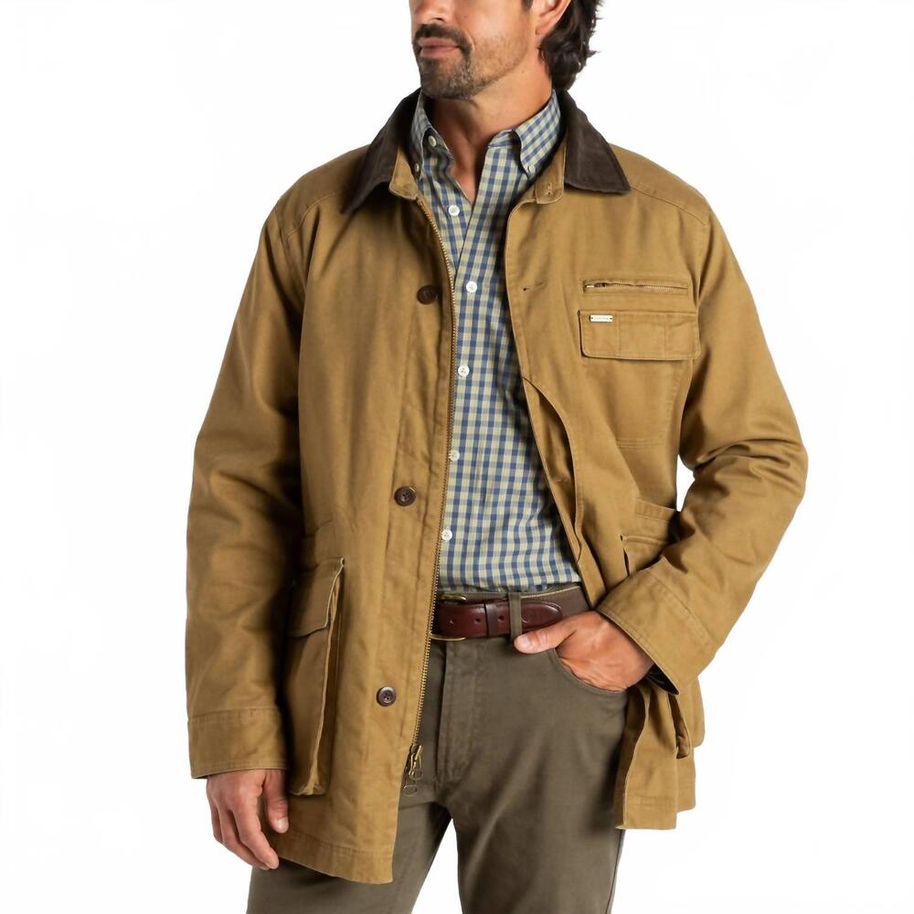 NEW DUCK HEAD men's field canvas barn coat in dull gold